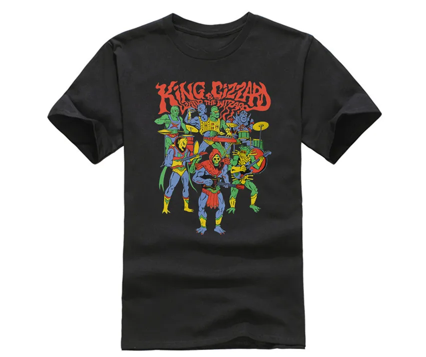 HOT Deals King Gizzard And The Lizard Wizard Men's Black T Shirt Clothing Mens 100% Cotton Plus Size Top Tee On Sale New T Shirt