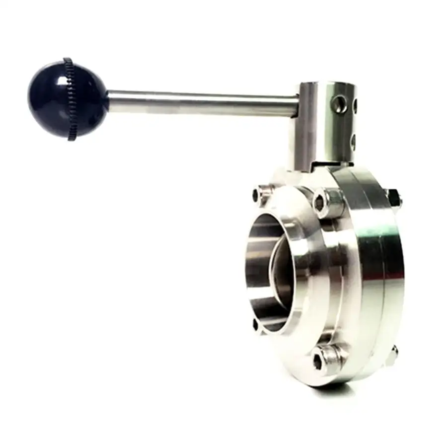 Подходит для 63 мм трубы OD стыковая сварка санитарно бабочка управление потоком клапан SUS 304 нержавеющая пивоварения дома