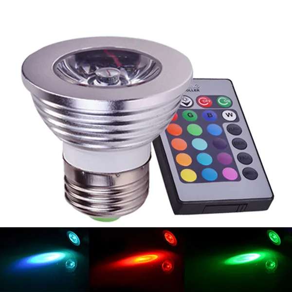 4 Вт E27 RGB светодиодный лампы 85-265 V Светодиодный прожектор лампа 16 изменение цвета светодиодный прожектор для дома вечерние украшения с ИК-пульт дистанционного управления 20 шт./лот