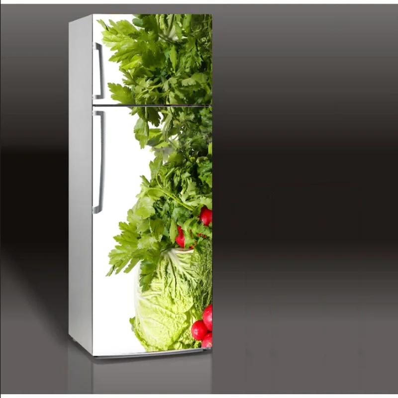 

Wholesale Green Vegetables SelfAdhesive Dishwasher Refrigerator Freeze Sticker Kid's Art Fridge Door Cover Wallpaper