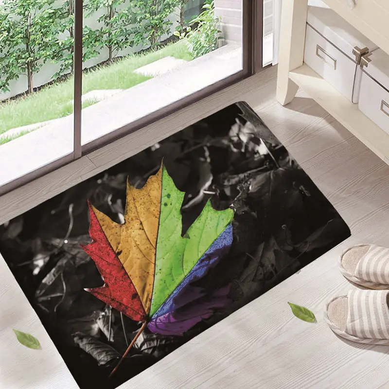 

Home Entrance Doormat Flannel Geometric Scenery Pattern Floor Carpet 40X60cm Kitchen Bathroom Non-slip Door Mat Rugs dd21