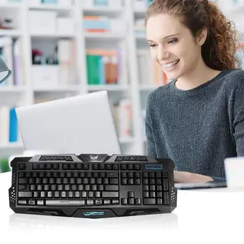 

A877 Gaming Keyboard USB Wired 114 Keys LED Backlight Gamer Keyboard Computer Peripherals Mice Keyboards