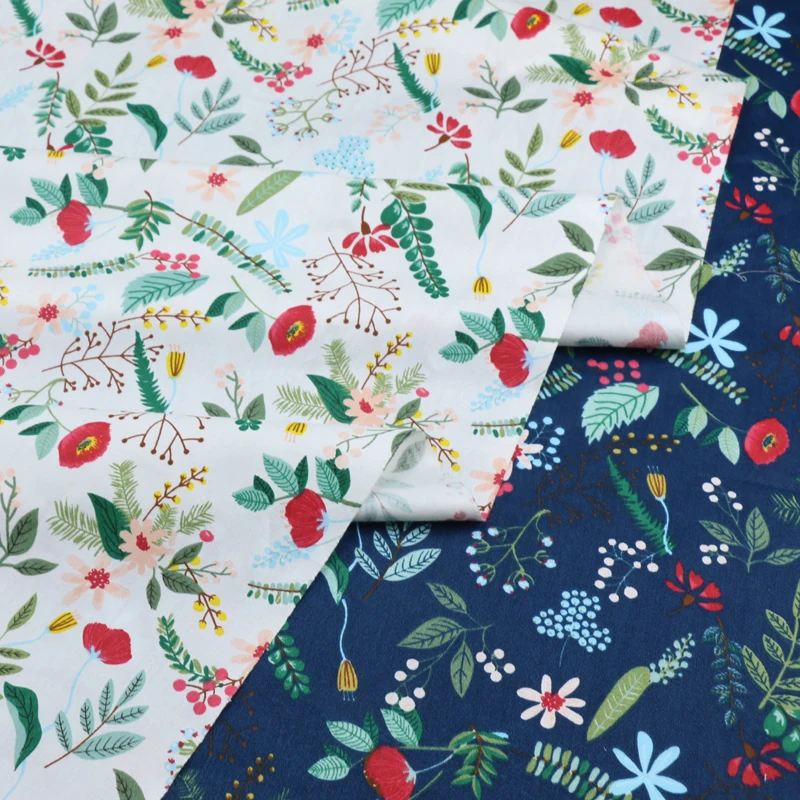 Цветочный печатный хлопок саржевая ткань для комплект кровати «сделай сам» Ткань для шитья Лоскутное шитье и модное платье изготовление тканей
