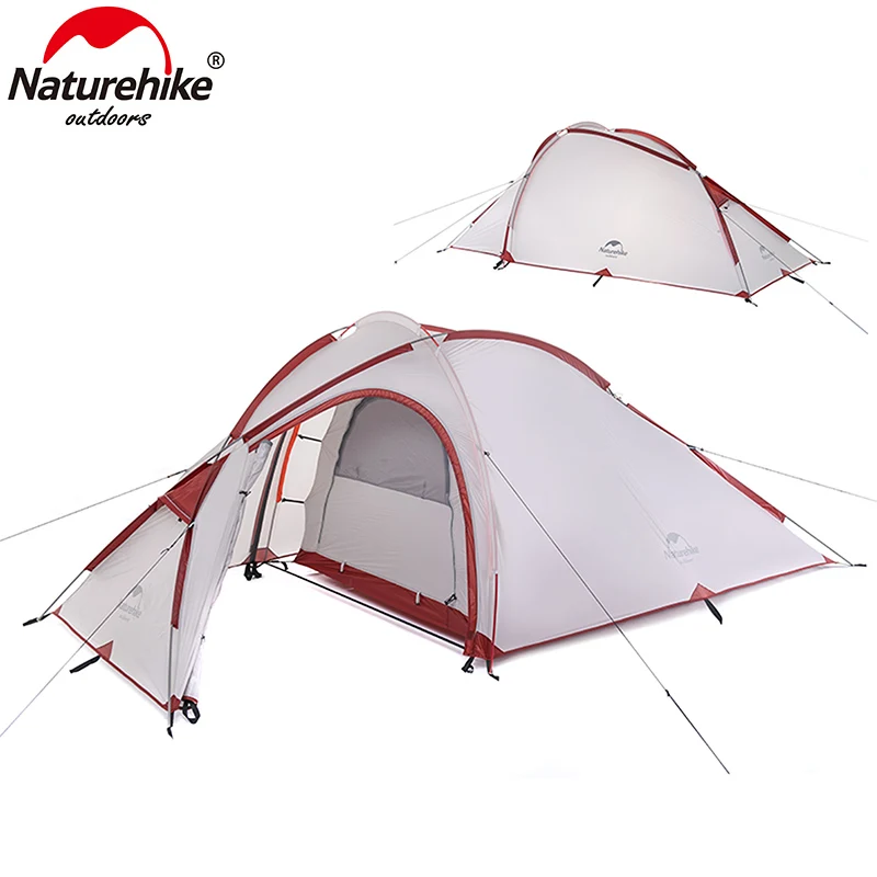 

NatureHike Hiby Series Camping Hiking Family Tent 20D/210T Ultralight Fabric For 3 Person With Mat NH17K230-N