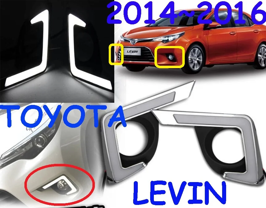 

2014~2016 Levin daytime light,Free ship!LED,Levin fog light,2ps/set,corolla,camry,reiz,Prado,Yaris L,Levin