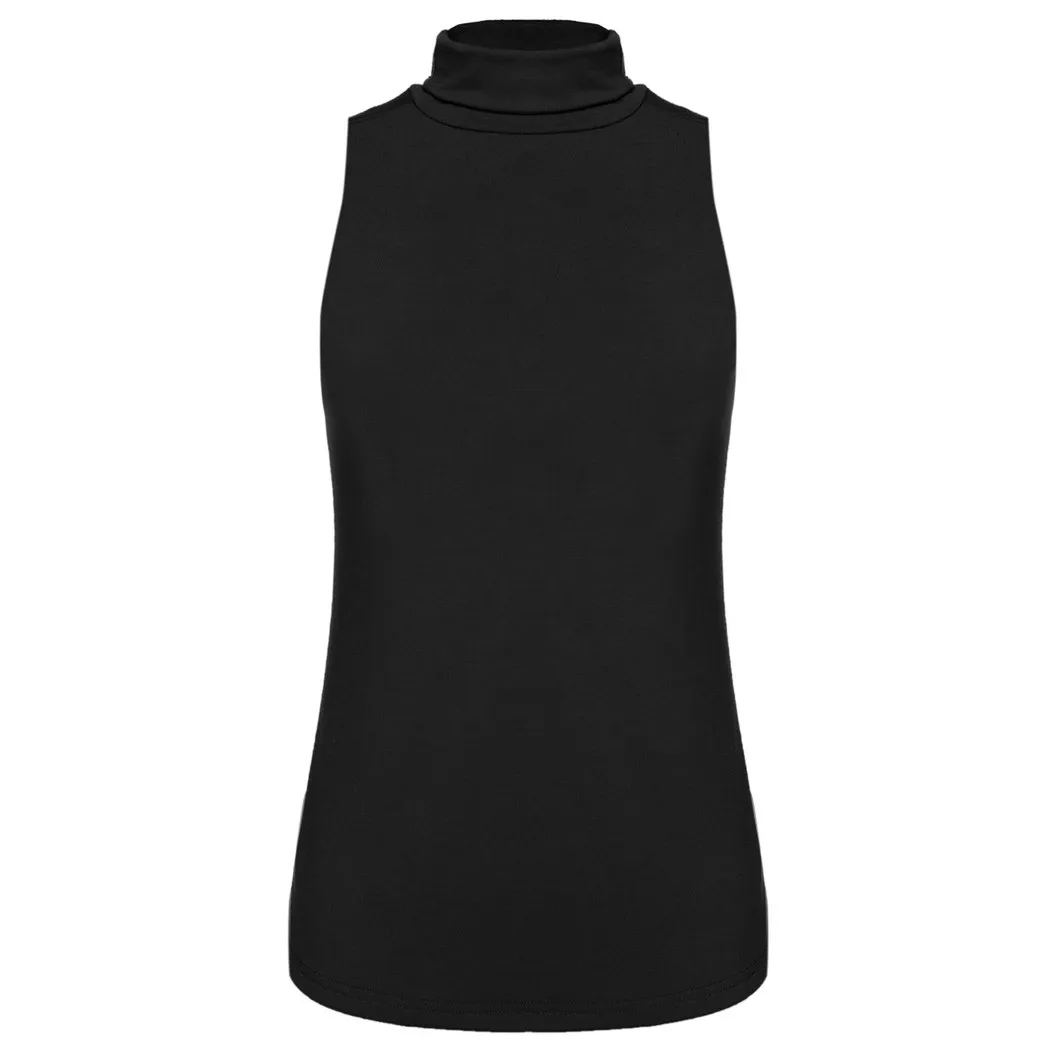 2017 Direct Selling Real Turtleneck Spandex Cotton Blusa Camisetas Women Turtle Neck Sleeveless Solid Slim Stretch Casual Tops | Женская
