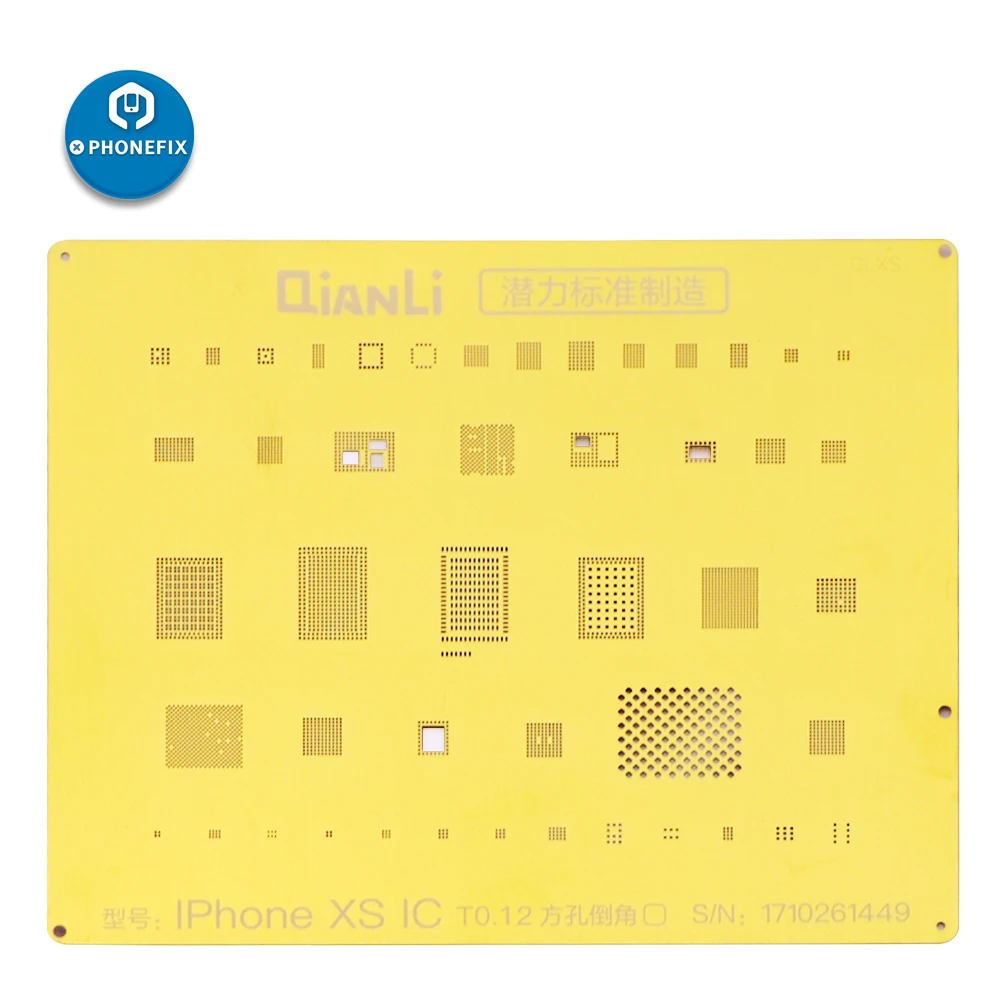 PHONEFIX QianLi Золотой BGA трафарет шаблон 2D стальная сетка для iPhone 6 7 8 XS NAND cpu материнская плата, Пайка Ремонт