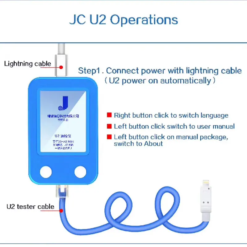 JC U2 Tristar Тестер быстрый детектор для iPhone U2 заряд IC дефект Быстрый тестер SN серийный номер Быстрый детектор считыватель