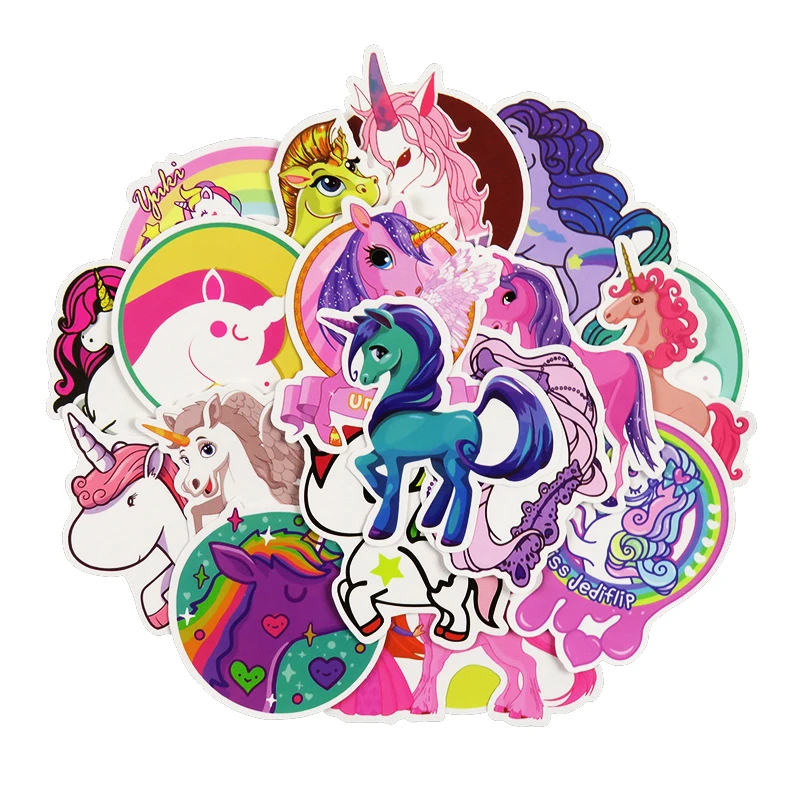 30pcs colorful cute unicorn stickers for refrigerator