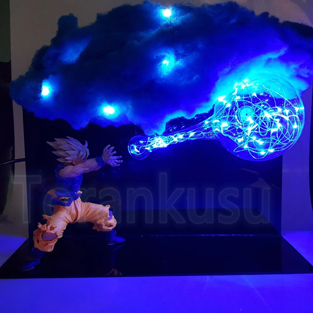 Najtaniej Dragon Ball Z figurka Son Goku prowadzona chmura Feffect DIY wyświetlacz zabawka Dragon Ball super saiyan Goku Kamehameha DBZ Model DIY177