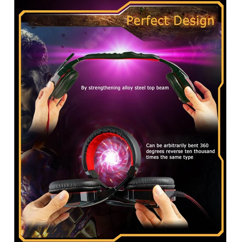USB 3 5mm Surround Stereo Gaming Headset Headphone with Mic For PC