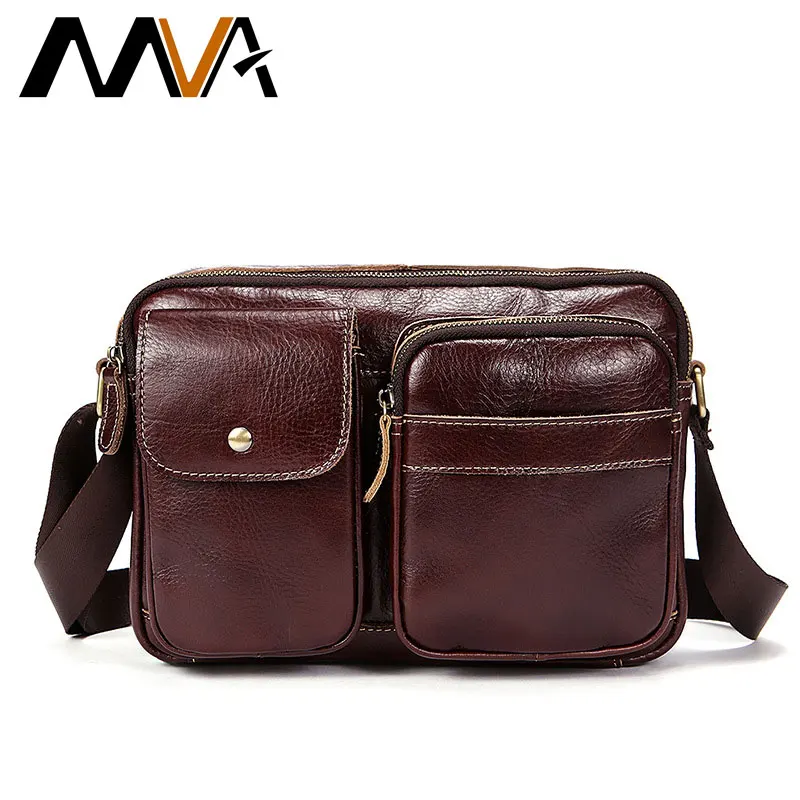 

MVA Men's Messenger Bags Casual Fashion First Layer Leather Men's Large Capacity Solid Color Shoulder Crossbody Bags ZZ-56