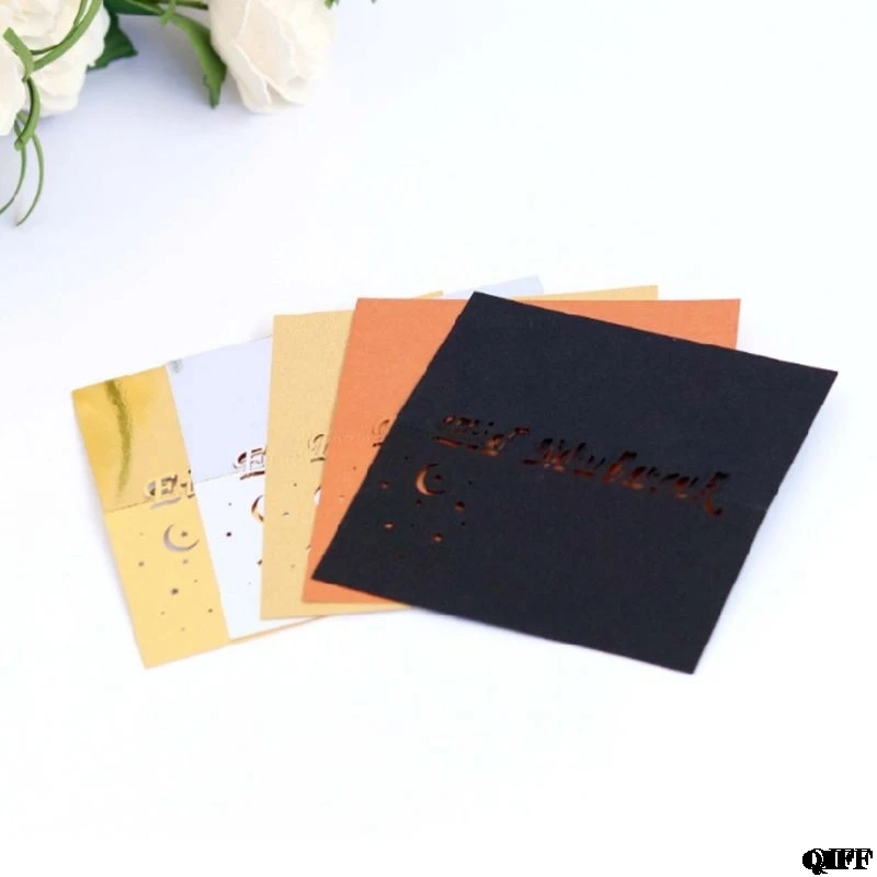  Drop Ship&Wholesale 50pcs Laser Cut Moon Star Eid Mubarak Muslim Ramadan Party Invitation Table Pla - 33012090109