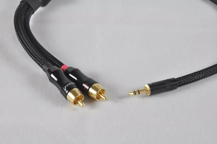 Quality 4N 3 5mm Headphone Jack Male To RCA Phono Intercontact Audio Cable For Hi Fi Audio Portable Player Smart Phone PC Hi Fi