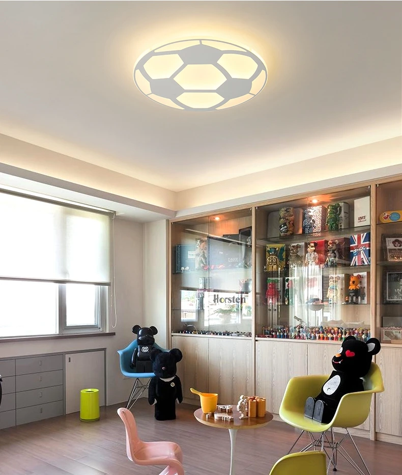 Creative Kids Room Lighting Acrylic Football Design LED Ceiling Lights For Baby Room Child Bedroom Ultra-thin Dimmable Ceiling Lamp (16)