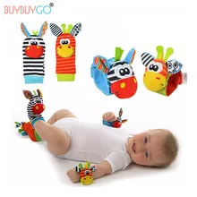 

4pcs Cute Baby Socks Animal Cartoon Hand Wrist Bells Christmas Cotton Boys Girls Infant Rattles Sock Limited Unisex New Fashion