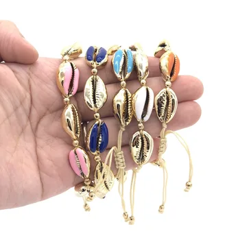 

Puka Shell Bracelet coquillage Fashion Insta Boho Bracelets Pulseras Gold Plate Natural Shell Bohemia Women Summer Jewelry