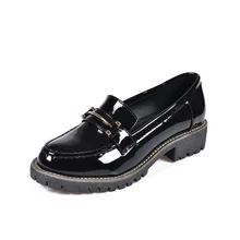 Прямая поставка; женская обувь на плоской подошве; повседневная кожаная женская обувь на толстой мягкой подошве с круглым носком; обувь на платформе без застежки; большие размеры 35-42