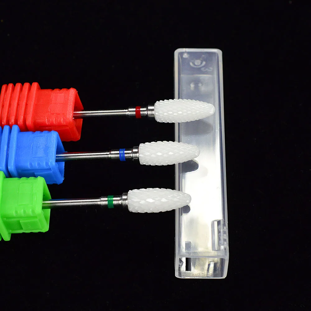 

1PCS Medium/Fine/Coarse Ceramic 3/32" White Stone Nail Salon Pedicure Burr for Electric Nail Drill Bit Milling Cutter CHH0615TB