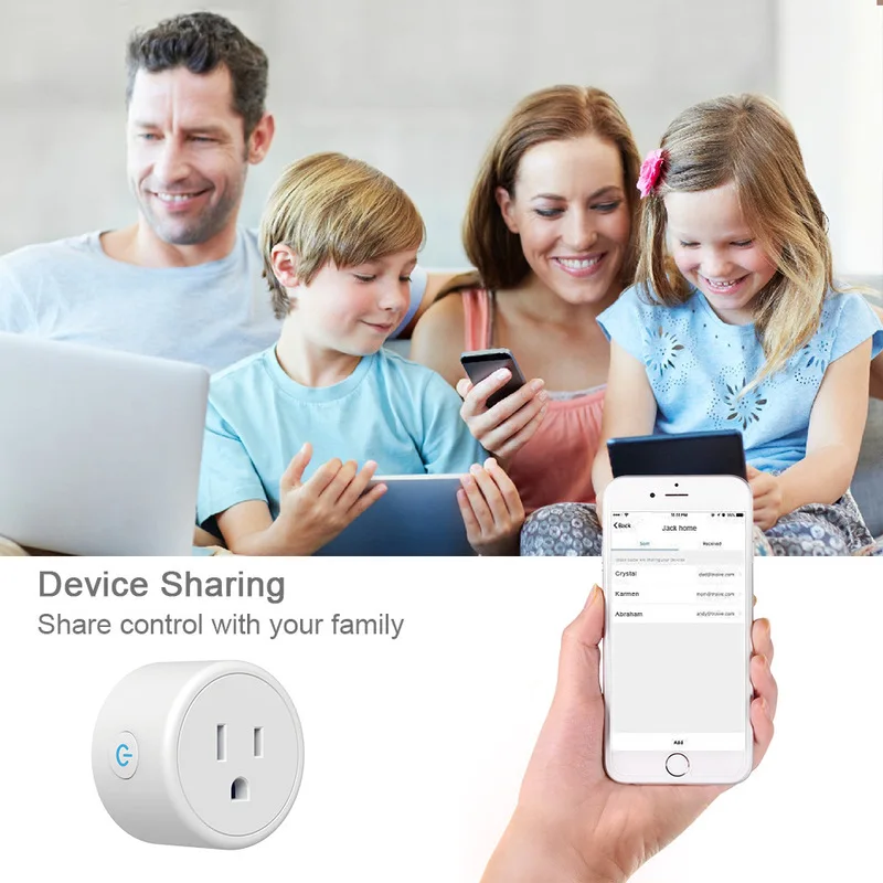  Frankever Mini Eua Plugue Wi-fi com Protetor contra Surtos Tomada Inteligente de Controle de Voz Trabalhar com Alexa Inicial do Google App Tuya - Image 3
