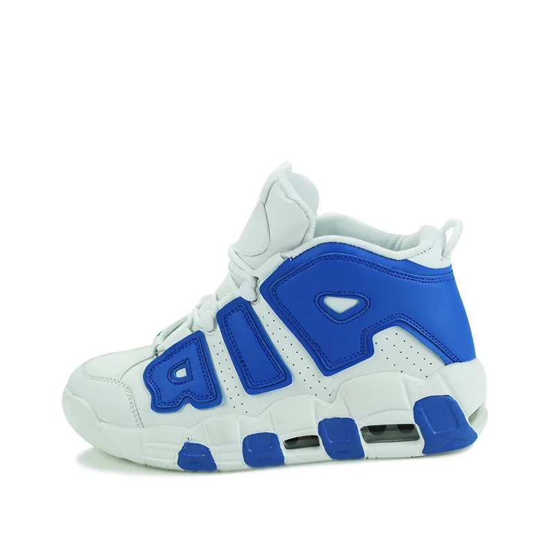 

New Nice Air More Shoes Uptempo Force 1 Hip Top Blue Color Men Big Size Basketball Shoes Women Outdoor Men Athletic Aj 13 Shoes