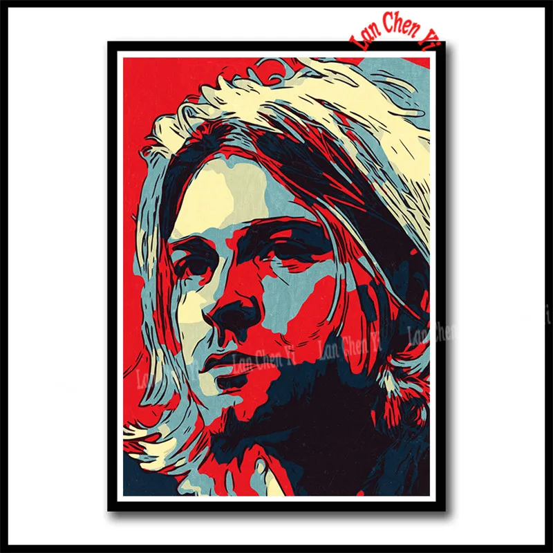 Nirvana певец плакат Курт Кобейн рок-музыка белая бумага с покрытием плакаты живопись Бар настенная декоративная живопись певец плакат