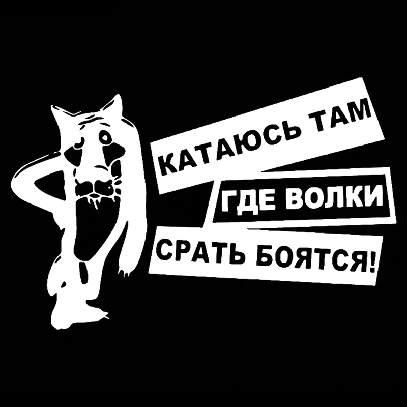15X10CM интересные волки боятся дерьма виниловые наклейки для автомобиля стикер
