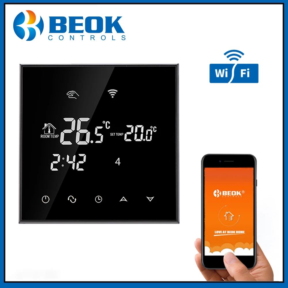 

Beok TGT70WIFI-WP Wifi Touch Screen Thermostat 3A Water Floor Heating Digital Thermoregulator