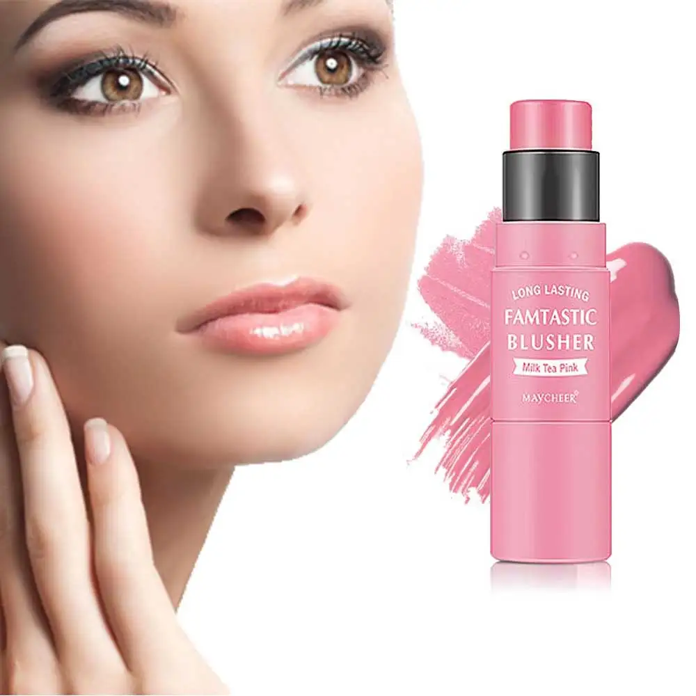 

Double-headed Makeup Cheek Blush Stick Powder Waterproof Blusher Moisturizing Powder Pressed Foundation Face Makeup Blusher