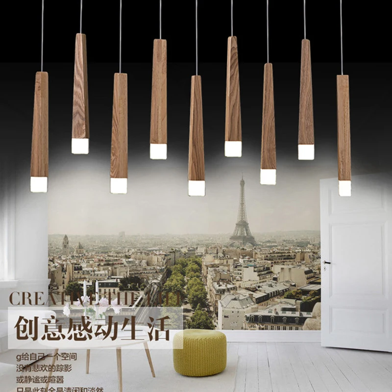 Деревянная светодиодная Подвесная лампа в винтажном стиле|wood light|light diningaircraft light |