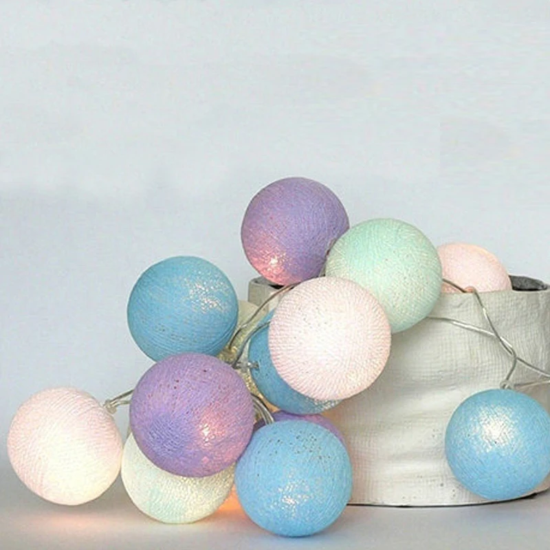 New Creative LED Cotton Balls String Lights Xmas Flashing Lights