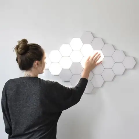 Sensor de Toque Luzes da Noite Hexágono Magnética Modular Toque Lâmpada Parede Criativo Decoração Casa Cor Noite Luz Led