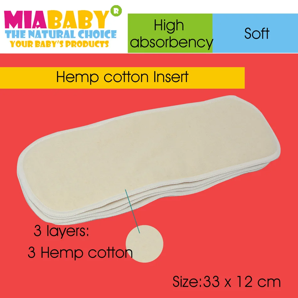 Miababy 5 шт. из мягкой натуральной высокая впитываемость NB конопли Пеленка из ткани, хлопка вставка - Цвет: 5 pcs