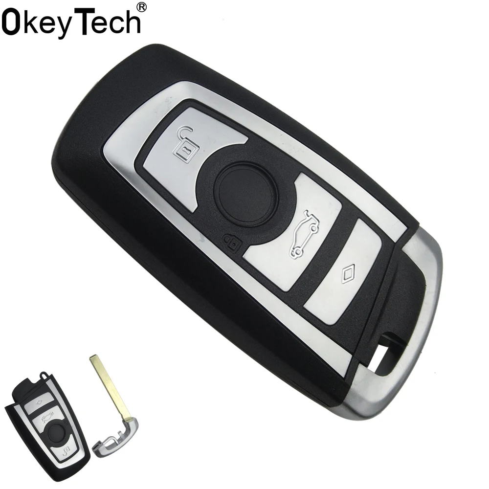 

OkeyTech Car Accessories Replacement Remote Car Key Shell For BMW 1 3 5 6 7 Series X3 X4 Key Fob Case 3 Buttons Blade Key Cover