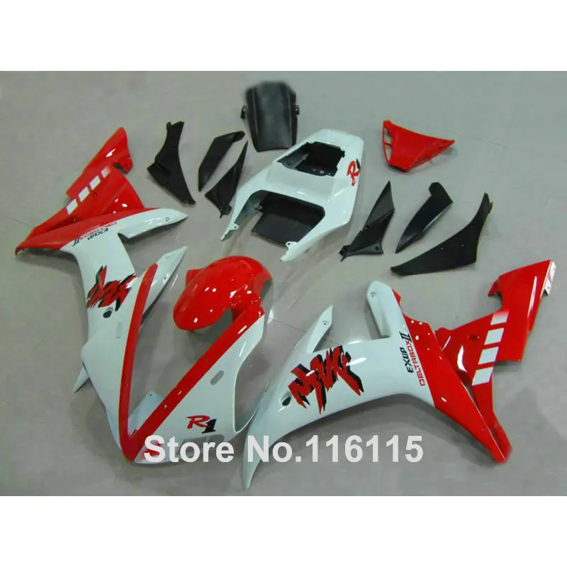 Литье под давлением Настройка Обтекатели набор для YAMAHA YZF R1 2002 2003 Красный Черный