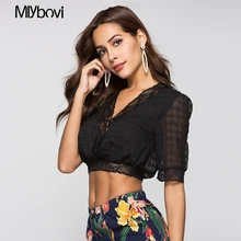 Черная Женская футболка со шнуровкой, повседневная Элегантная футболка с v-образным вырезом, Женская Осенняя офисная, женский прозрачный, с коротким рукавом, повседневные топы, майка