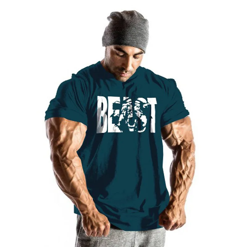 Gyms Men's Beast T Shirts Cotton Short 