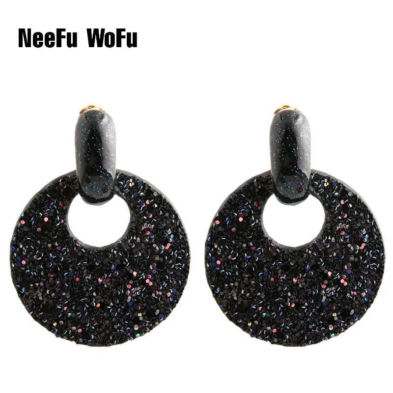 

NeeFu WoFu Drop Big Earrings Round Dangle Tiger Leather Zinc alloy Large Long Brinco Printing Ear Leopard Oorbellen Christmas