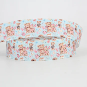 

Cute bear printed grosgrain ribbon gift wrapping ribbon blue ribbon DIY hairbows handmade material 16mm 22mm 25mm 38mm 57mm 75mm