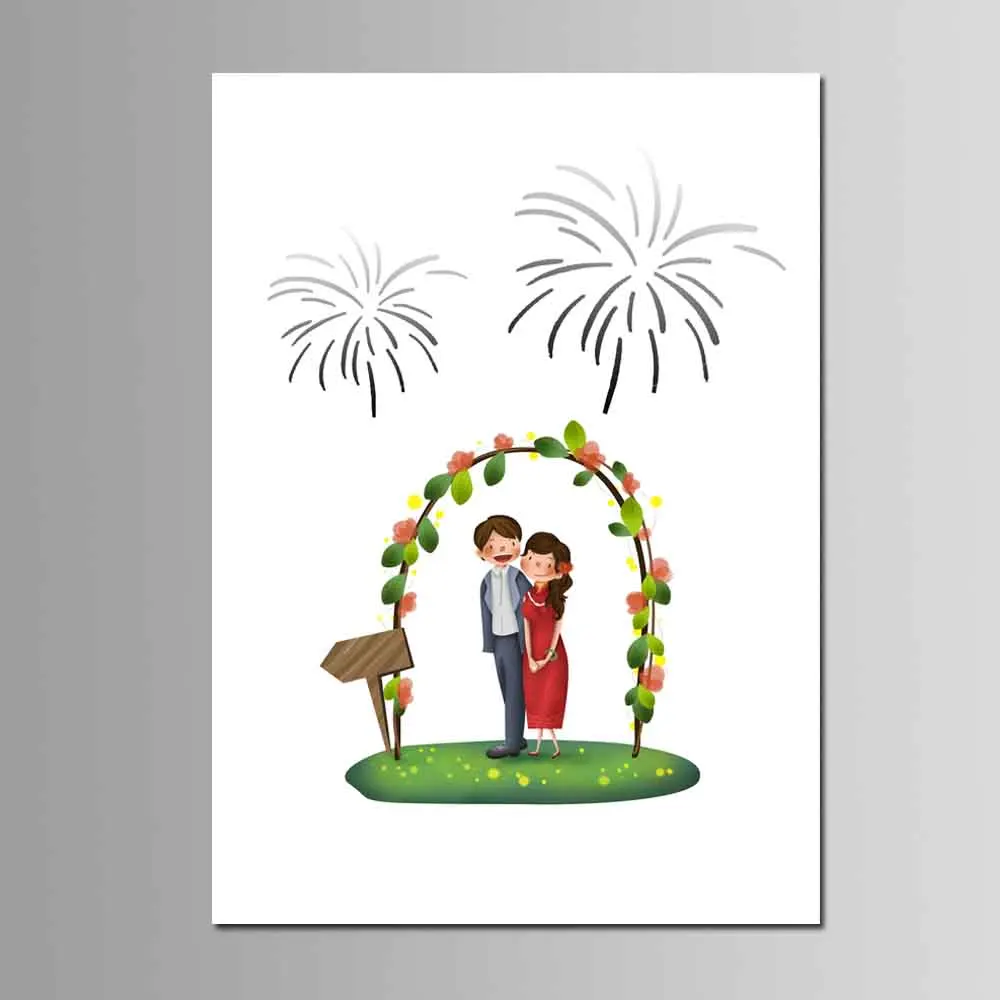 Декорации для свадебной церемонии DIY дерево с отпечатками пальцев гость книга персонализированные печатные холст живопись помолвка подарочный сувенир для вечеринок - Color: WD-48