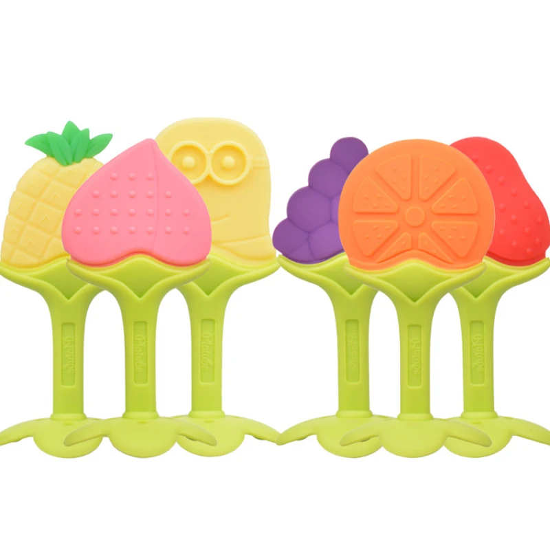 New Baby Silicone Teether Fruit Toys Teething Chewable Newborn Cookie