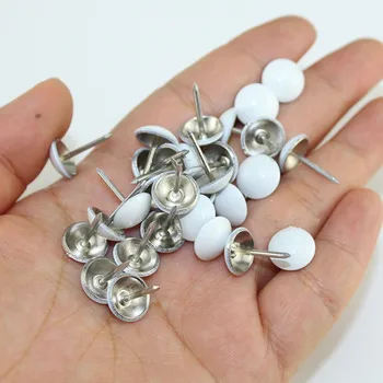

White Metal Upholstery Nail,Antique Jewelry Case Box Sofa Decorative Tack Stud Pushpin Modern Furniture Nails,100Pcs