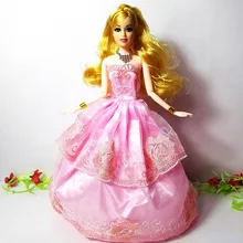 One Pcs 2017 Princess Wedding Dress Noble Party Gown For Barbie Doll Fashion Design Outfit Best