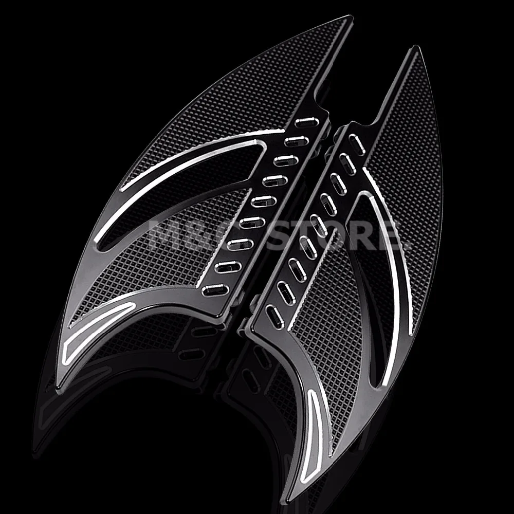 Черный ЧПУ Tomahawk передний драйвер растяжки половицы подставки для ног для Harley Touring Softail FL Dyna FLD модели 1986