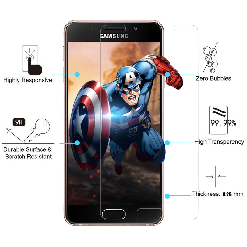 Закаленное стекло премиум класса 0 26 мм 2.5D для Samsung Galaxy A3 A5 A7 J1 J2 J3 J5 J7 2016 2017 Защитная