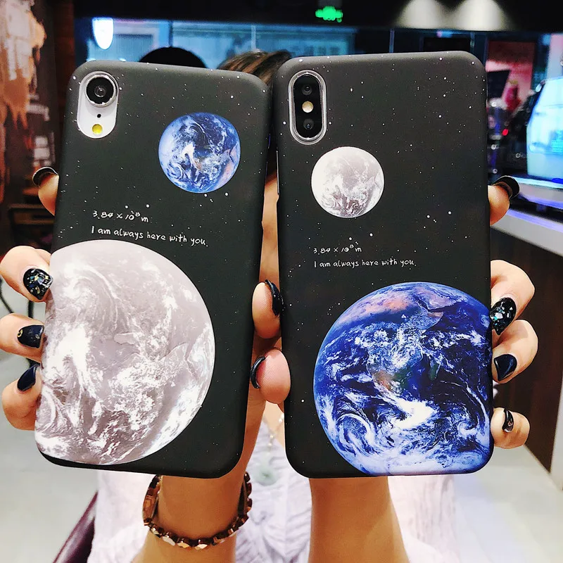 Ottwn Earth Moon Planet чехол для телефона s для iPhone 11 Pro Max 6 6S 7 8 Plus X XR XS MAX Жесткий PC парный чехол Звездный матовый чехол для телефона