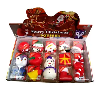 

Soft Cute Merry Christmas Gift Set Anti stress Decompression Sticky Eliminate Pets Fun Stress Squeeze Kit Toys
