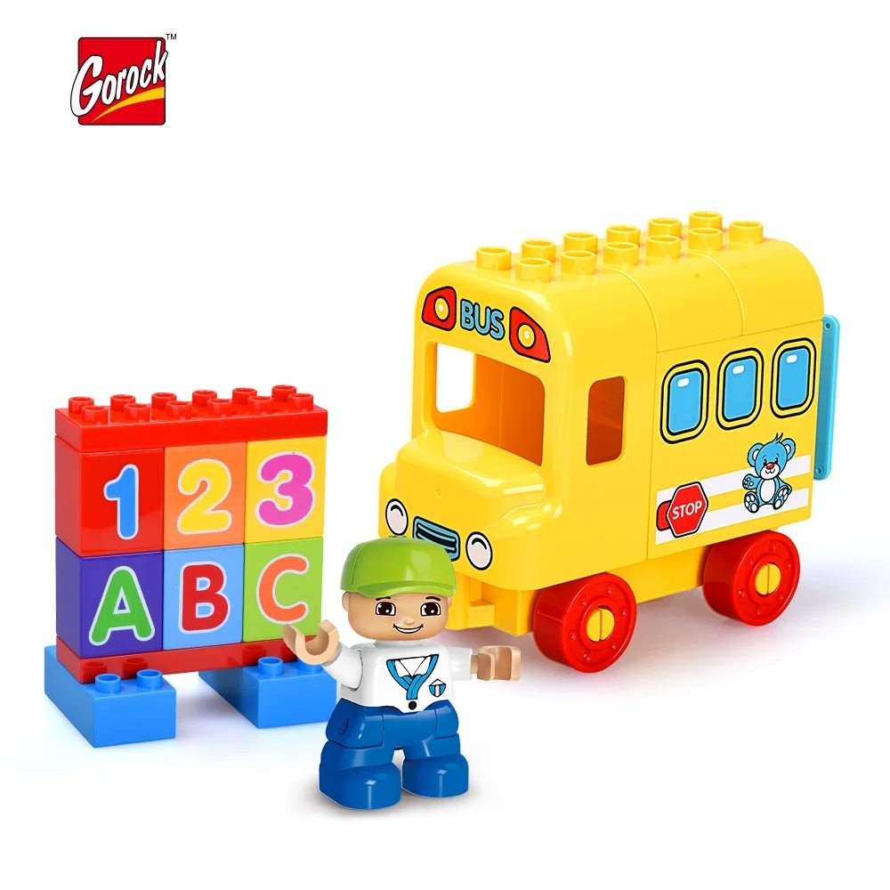 GOROCK 1023 Big Building Block Set children Educational Bricks Toys 21Pcs For Birthday Gifts Toy Baby Compatible With Duploe | Игрушки и