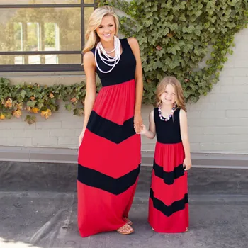 

Family Matching Clothes Mommy and Me Patchwork Cotton Dress Mom Daugther Matching Dress Baby Girls Clothes D0212
