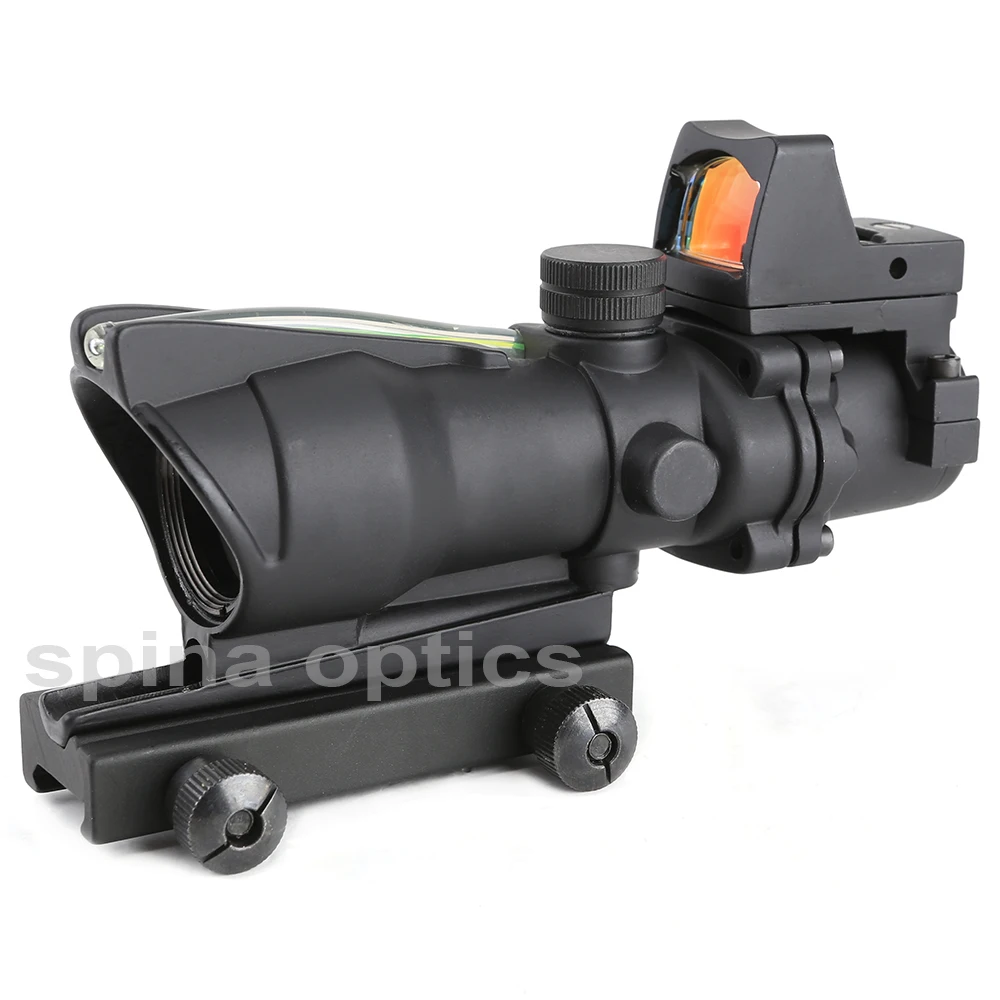 

SPINA 4X32 Optic Scope Riflescope Reticle Fiber Red Illuminated Optic Sight With RMR Mini Red Dot Sight 20mm Rail